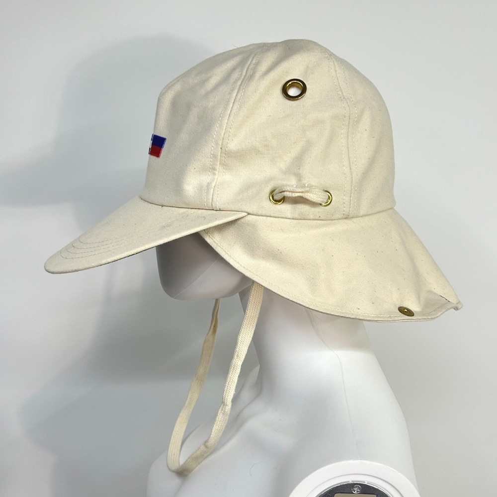 Ultimate Hat Safari Sun Hat Neck Flap Chin Strap Large Cotton Fishing Made USA